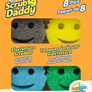 Scrub Daddy FlexTexture Scrubber 8 Pack - Gray, Yellow, Blue, Green